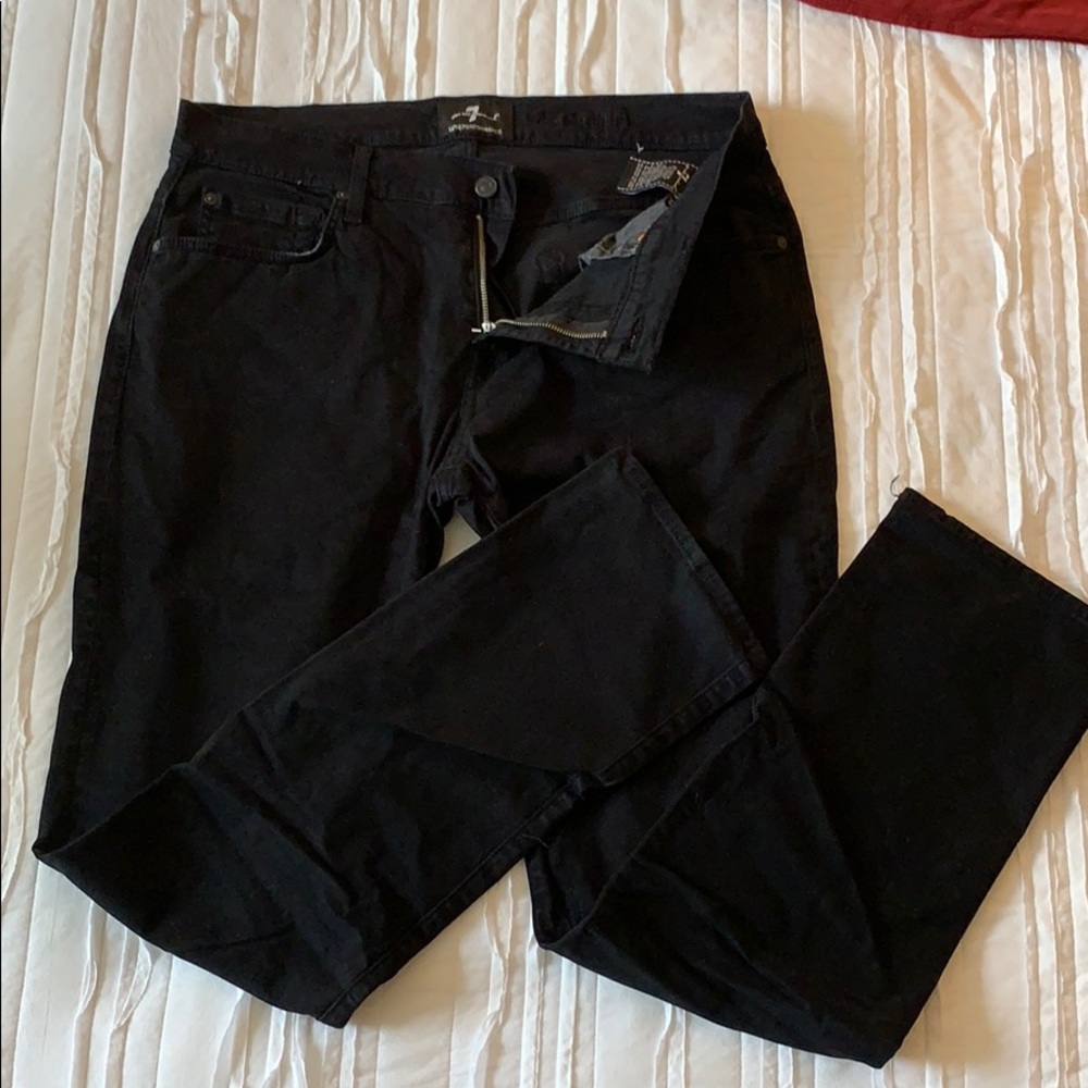 7 for all mankind, black jeans, luxe performance
